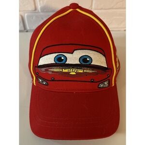 Disney Red Lightning McQueen Kids Hat with Yellow Trim